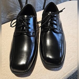 Nunn Bush Kore Black Leather Slip Resistant Men's Dress Shoes 10.5